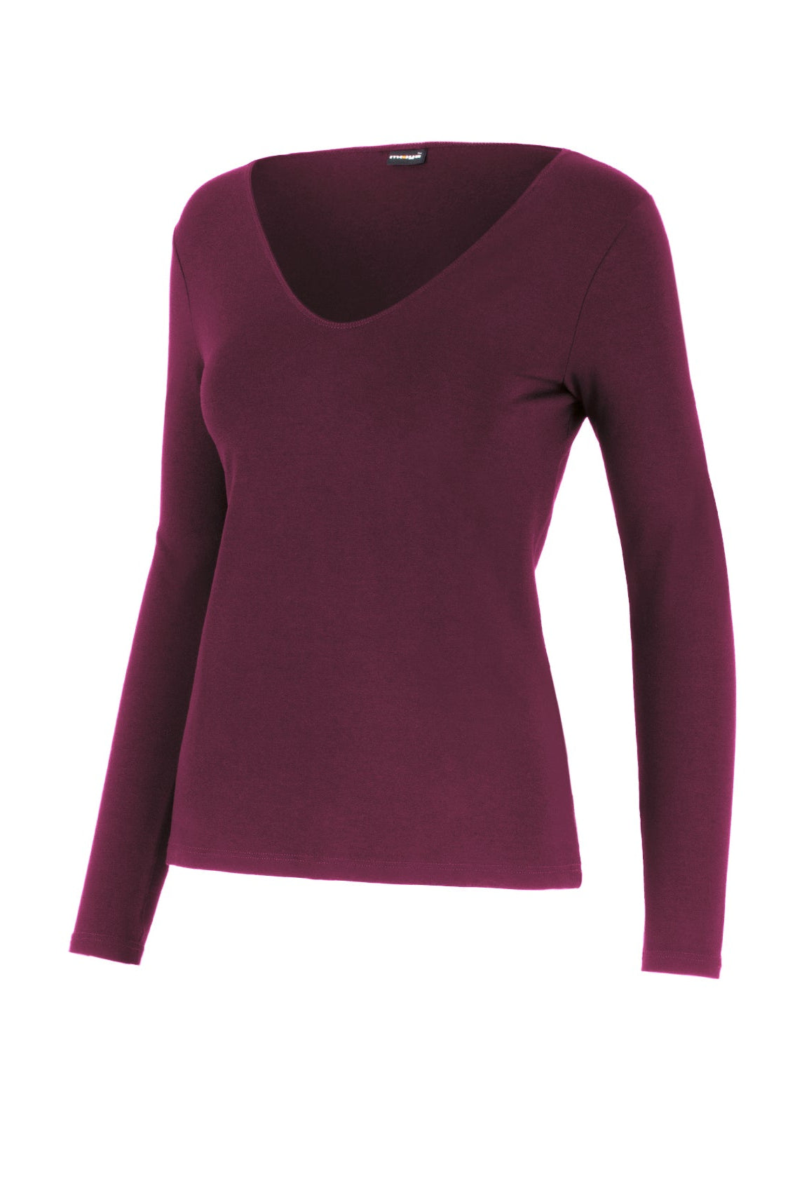 damen langarmshirt lea sangria dunkelrot