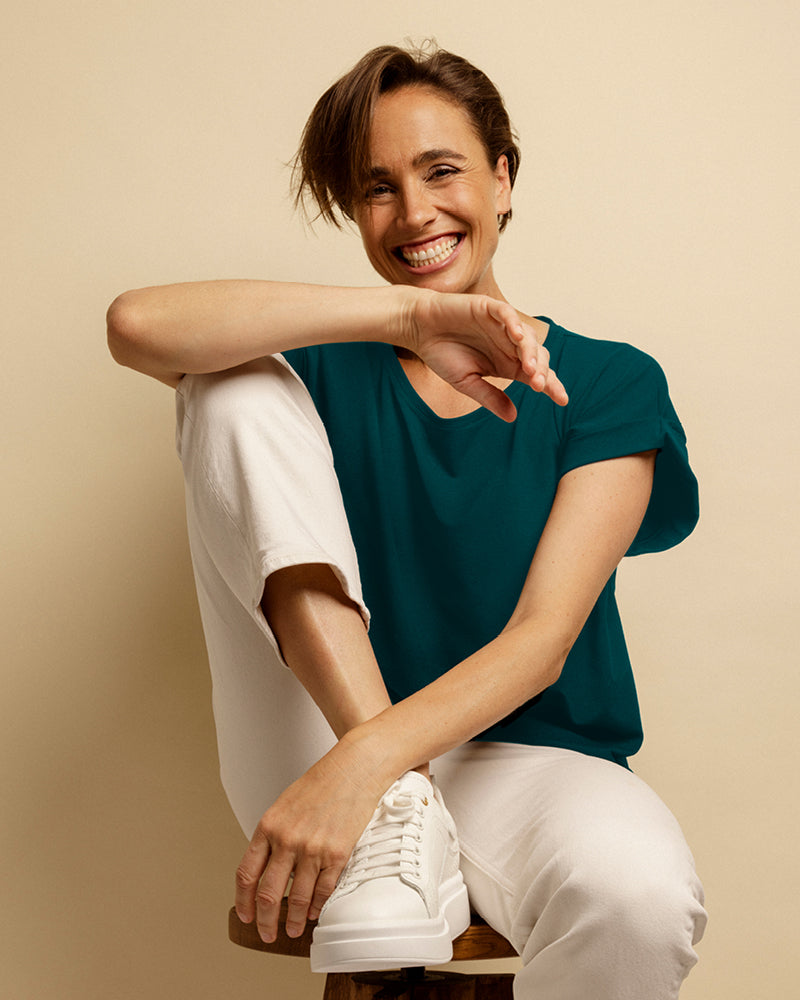 boxy tshirt stella farbe jasper dunkelgrün