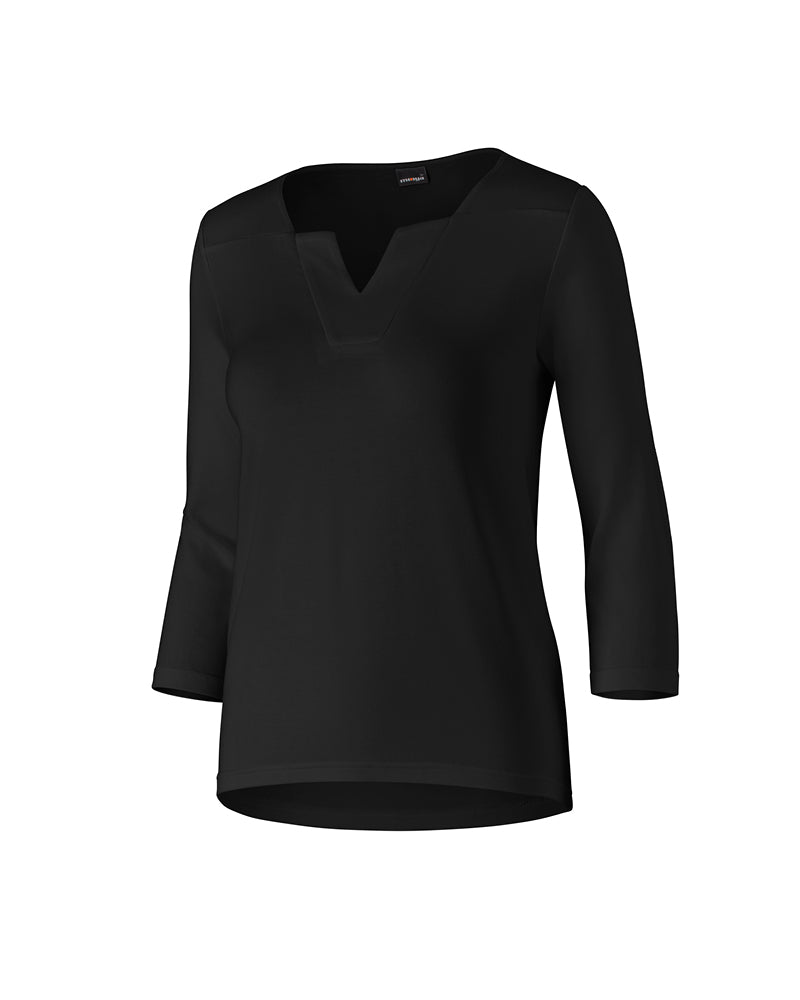 damen shirt sara v-ausschnitt schwarz