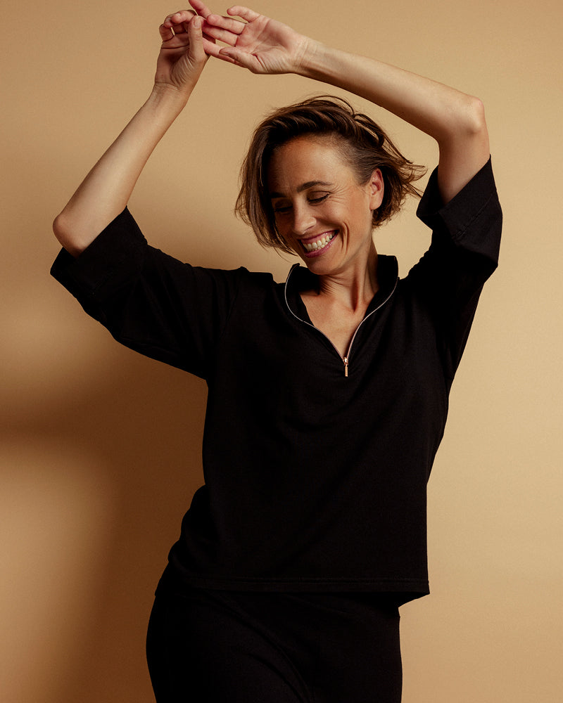 damen shirt dana 3/4 Arm black