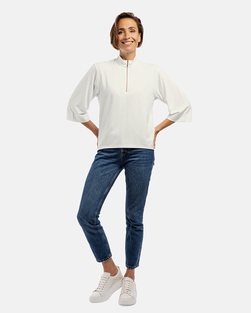 damen shirt dana 3/4 Arm Stehkragen ecrue