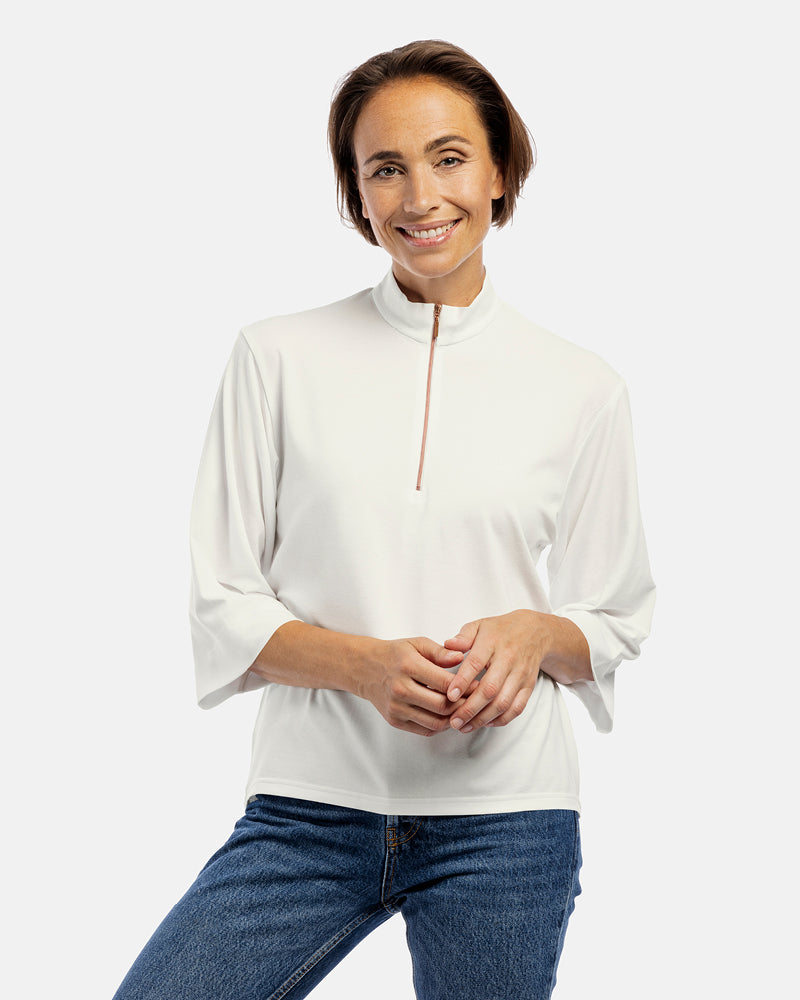 damen shirt dana 3/4 Arm Stehkragen ecrue