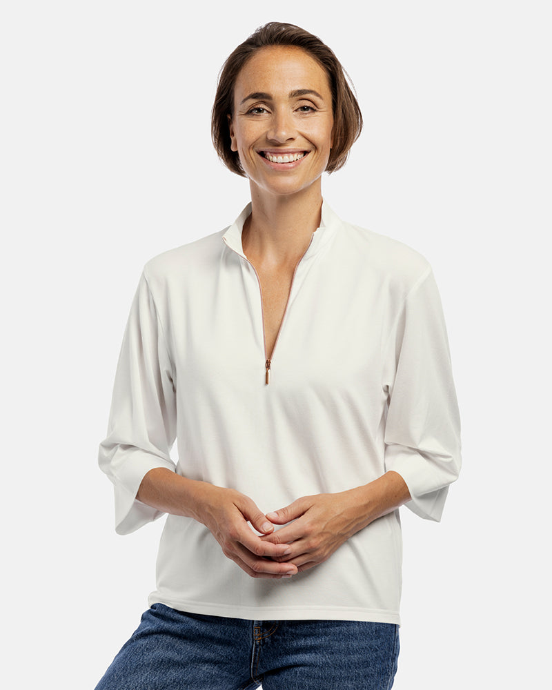 damen shirt dana 3/4 Arm Stehkragen ecrue