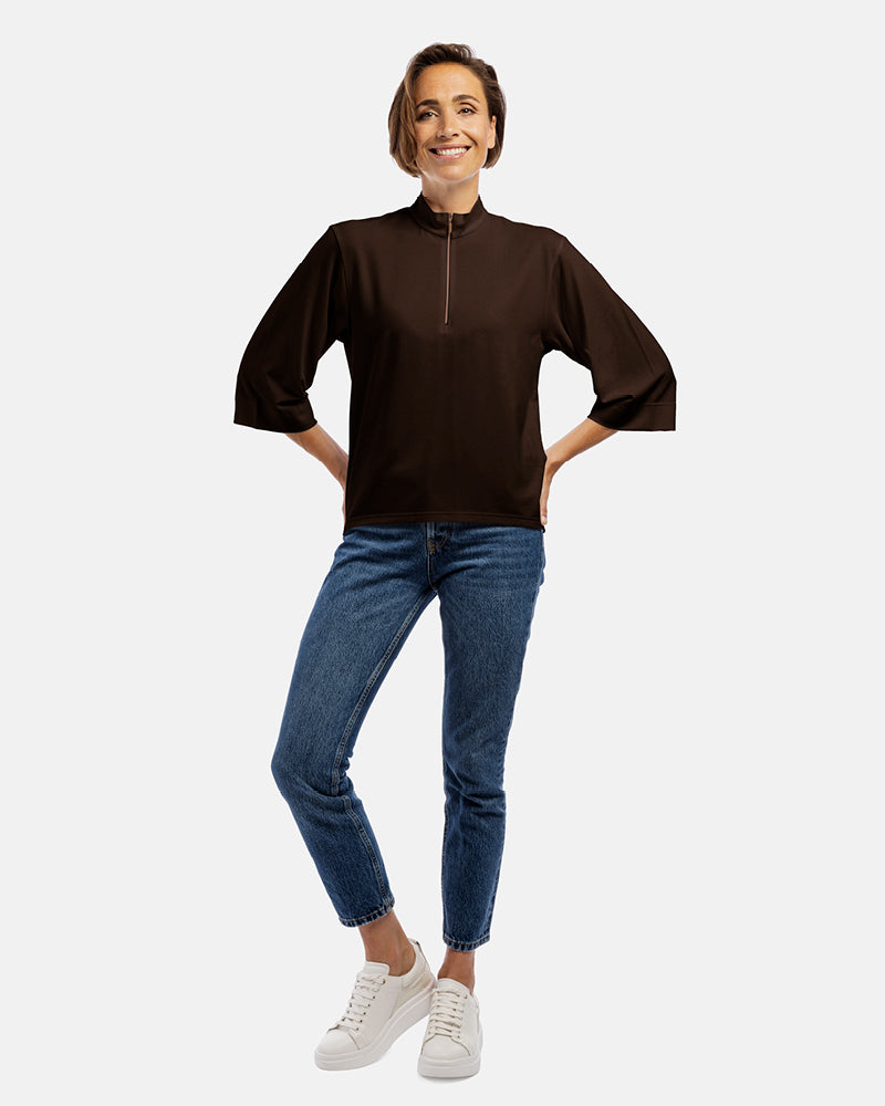 damen shirt dana 3/4 Arm mocca