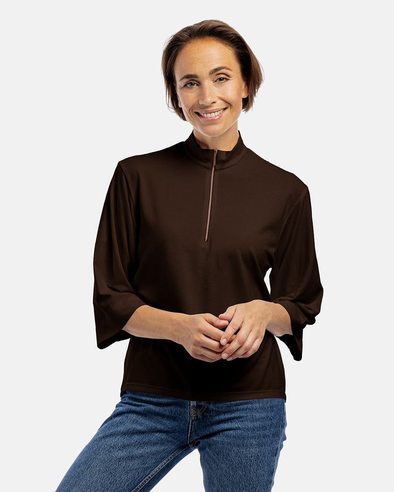 damen shirt dana 3/4 Arm mocca
