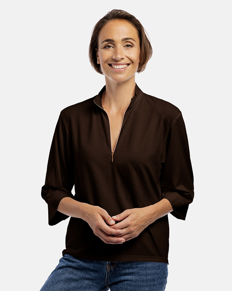damen shirt dana 3/4 Arm mocca