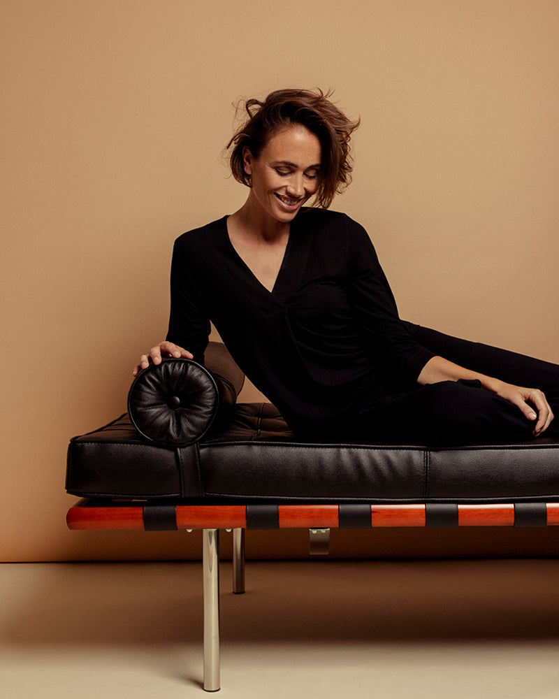 damen shirt livia 3/4 arm black