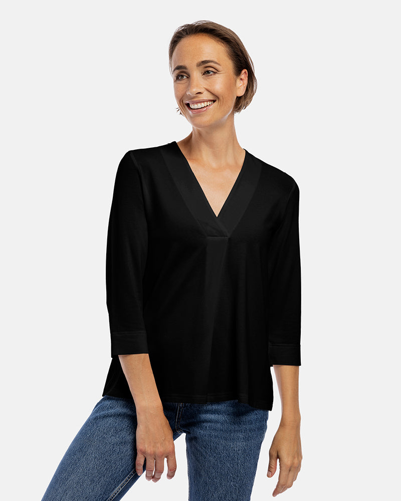 damen shirt livia 3/4 arm black