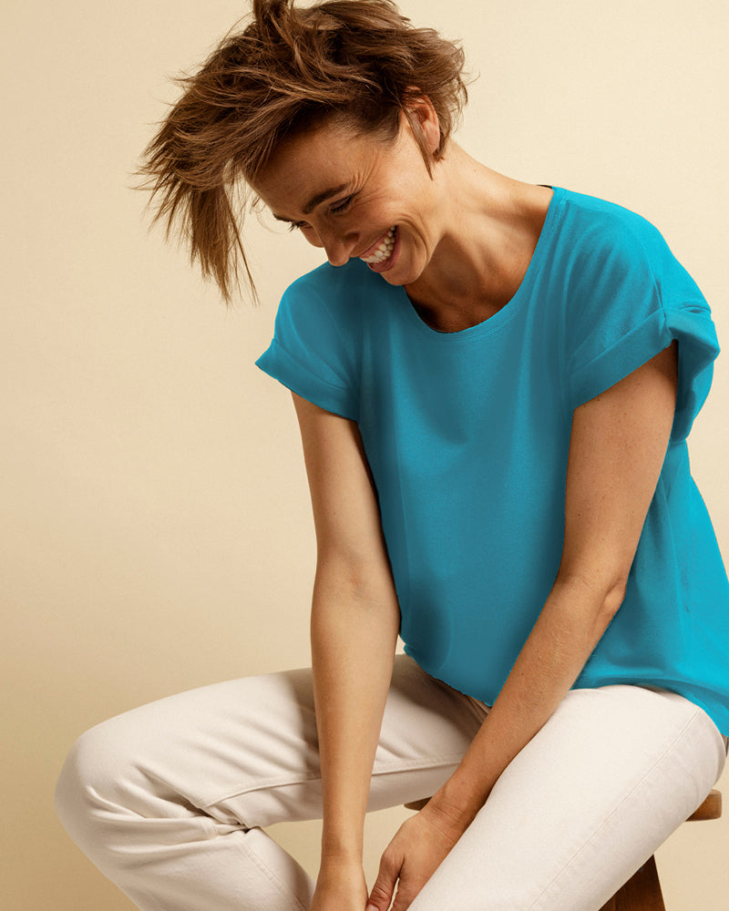 Damen Stella Boxy Shirt pool hellblau