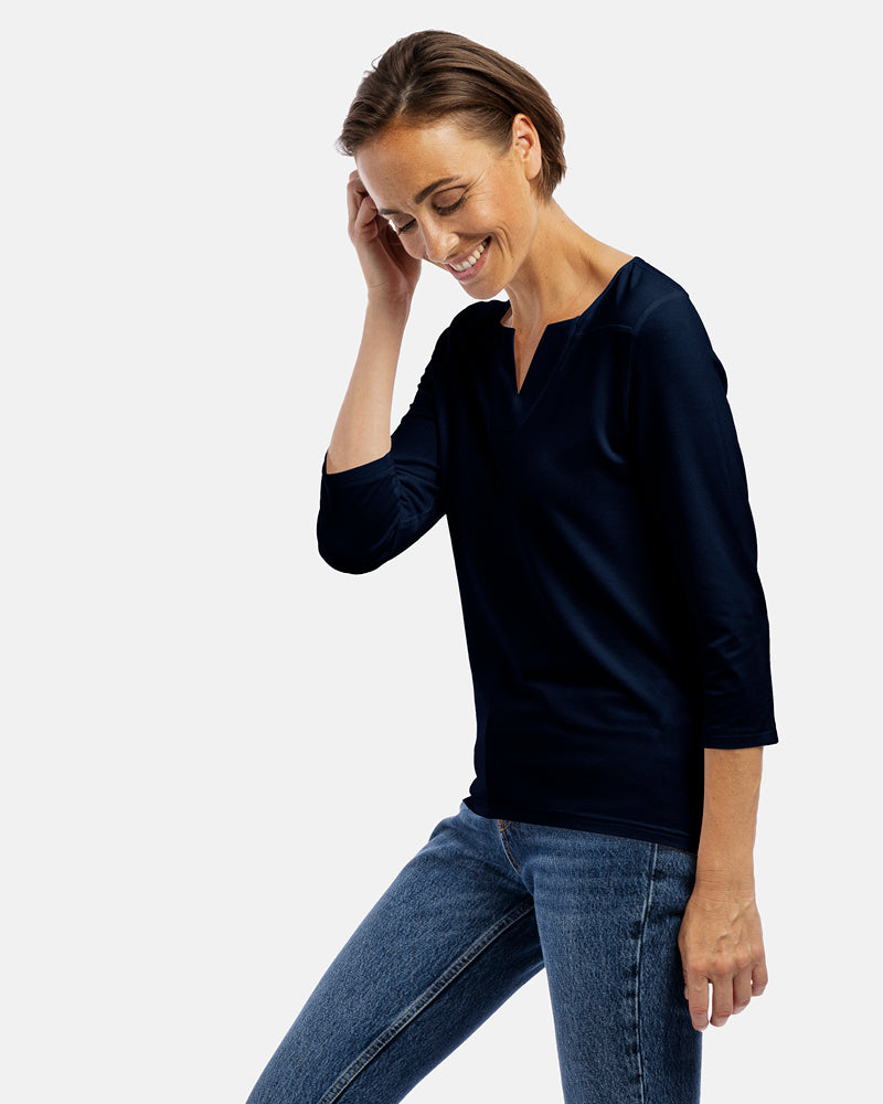 damenshirt sara marine blau