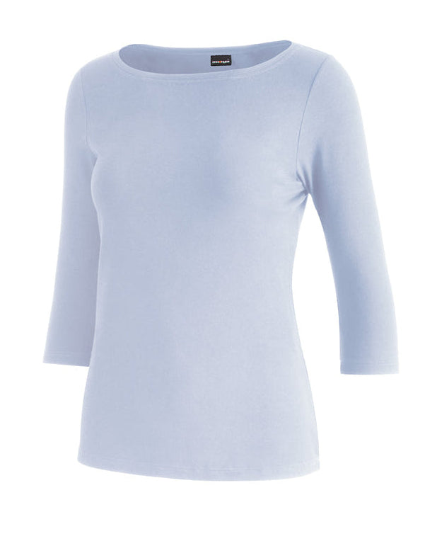 damenshirt valerie bootausschnitt darkbleu hellblau