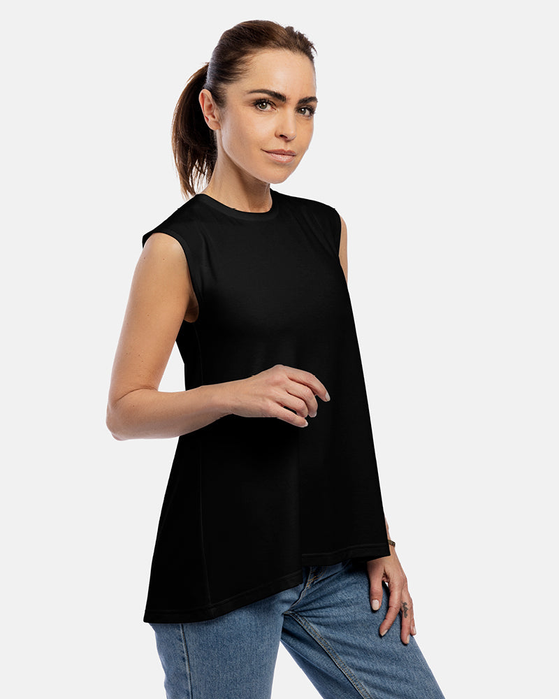 damenshirt ärmelloses top alma weiß