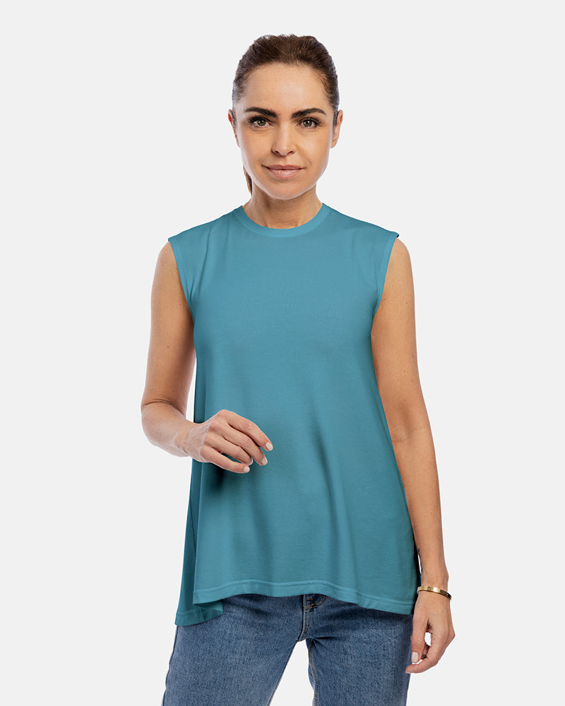 damenshirt ärmelloses top alma pool