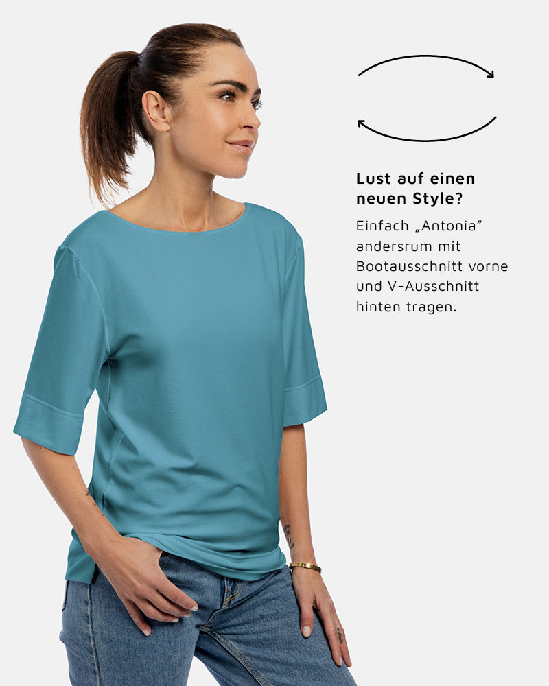 damenshirt antonia bootausschnitt pool
