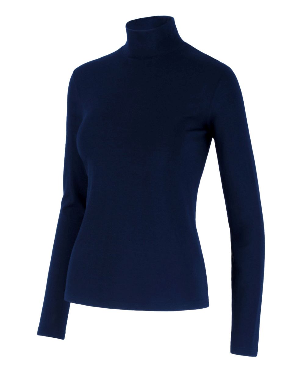 Damen-Stehkragen-Shirt Elena, Langarm, Farbe Marine