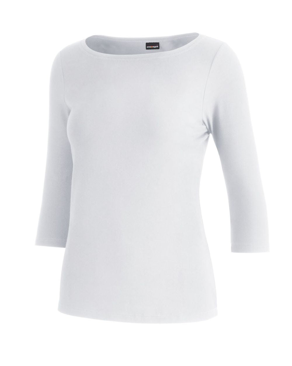 Damen-Shirt Valerie, Farbe weiss, Bootsausschnitt, 3/4-Arm