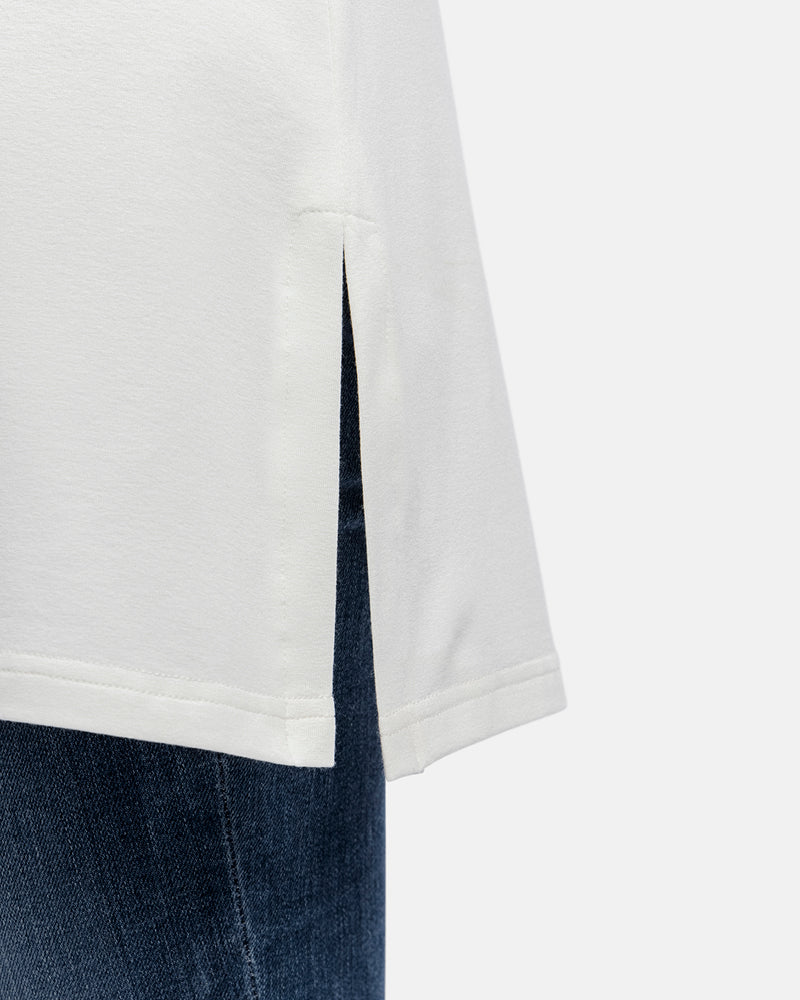 Detailansicht seitliche Schlitze, Damen-Tunika Emily, Farbe White