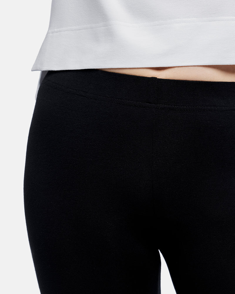 Detailansicht 4cm breiter bequemer Bund, Damen 7/8-Legging Frieda, Farbe Black