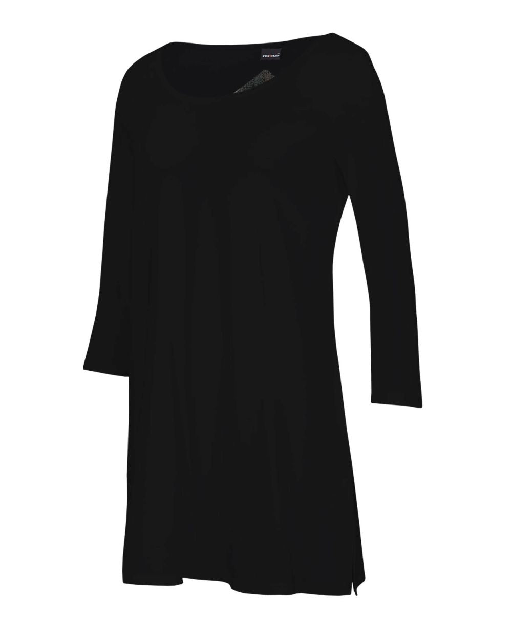 Frau Vorderansicht, Damen-Tunika Emily, 3/4-Arm, Farbe Black