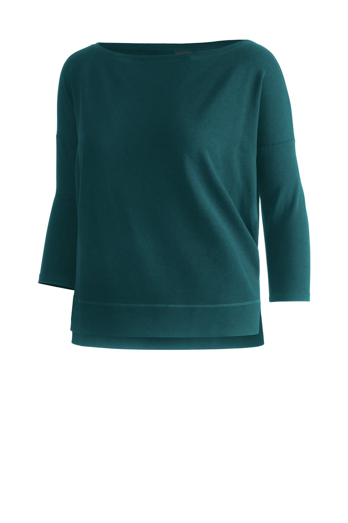 Damen-Viskose-3/4-Arm Boxy-Shirt Marika in Farbe Jasper Dunkelgrün