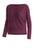 Damen-Viskose-Boxy-Langarmshirt mit Bootausschnitt in Farbe Sangria Dunkelrot