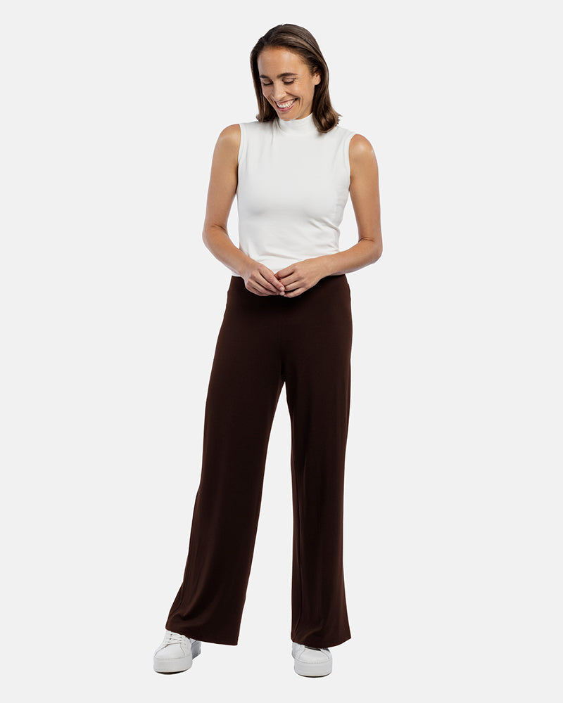 Damenmode Flatterhose Marleen, Mocca