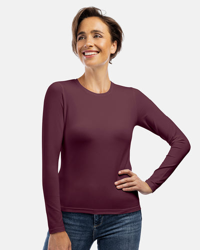 Damen-Langarmshirt Alissa in der Farbe Sangria Dunkelrot