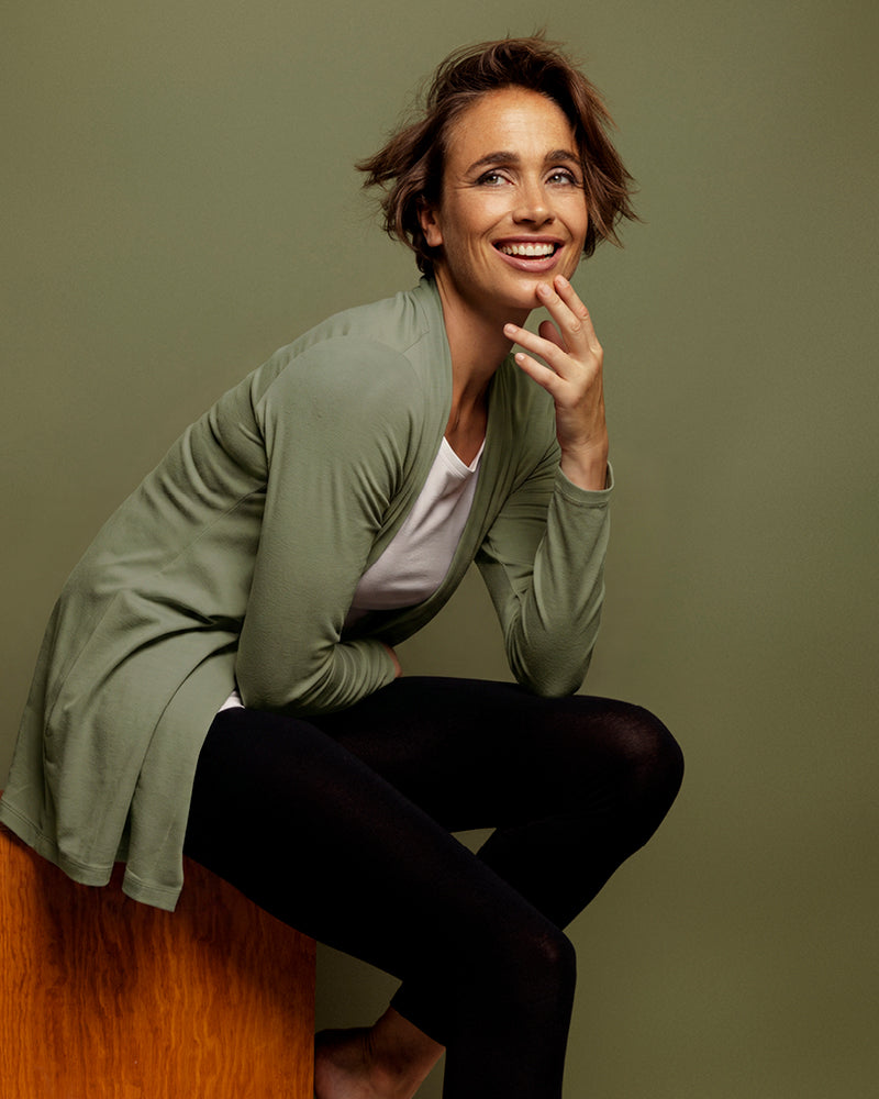 damen longcardigan palacegreen