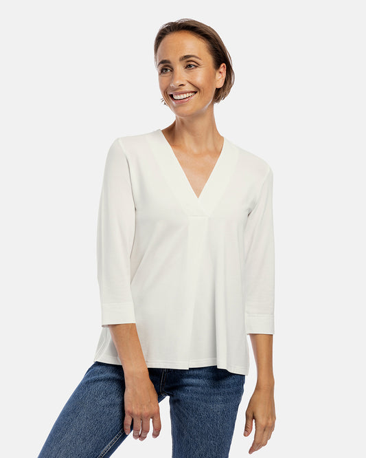 damen shirt livia 3/4 arm ecrue