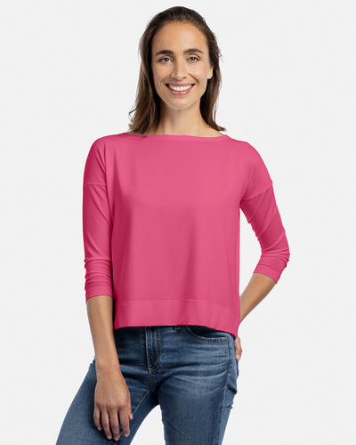 boxy shirt dreiviertelarm marika farbe peony pink