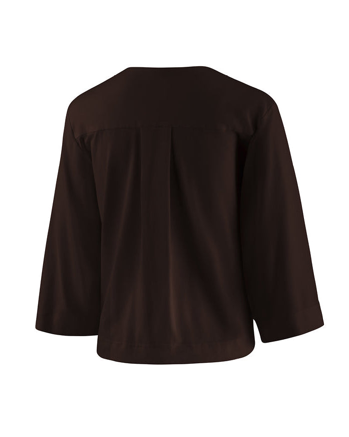 kurzjacke damen mocca dunkelbraun rücken