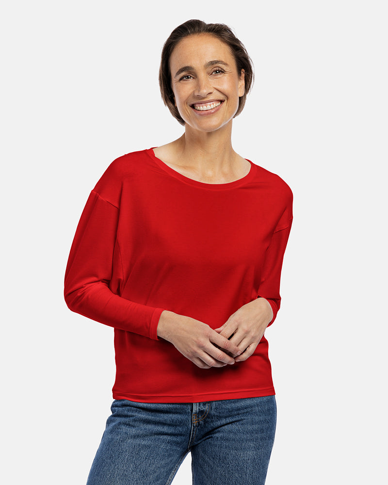 damen trapezshirt maya rot