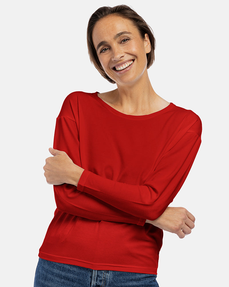 damen trapezshirt maya rot