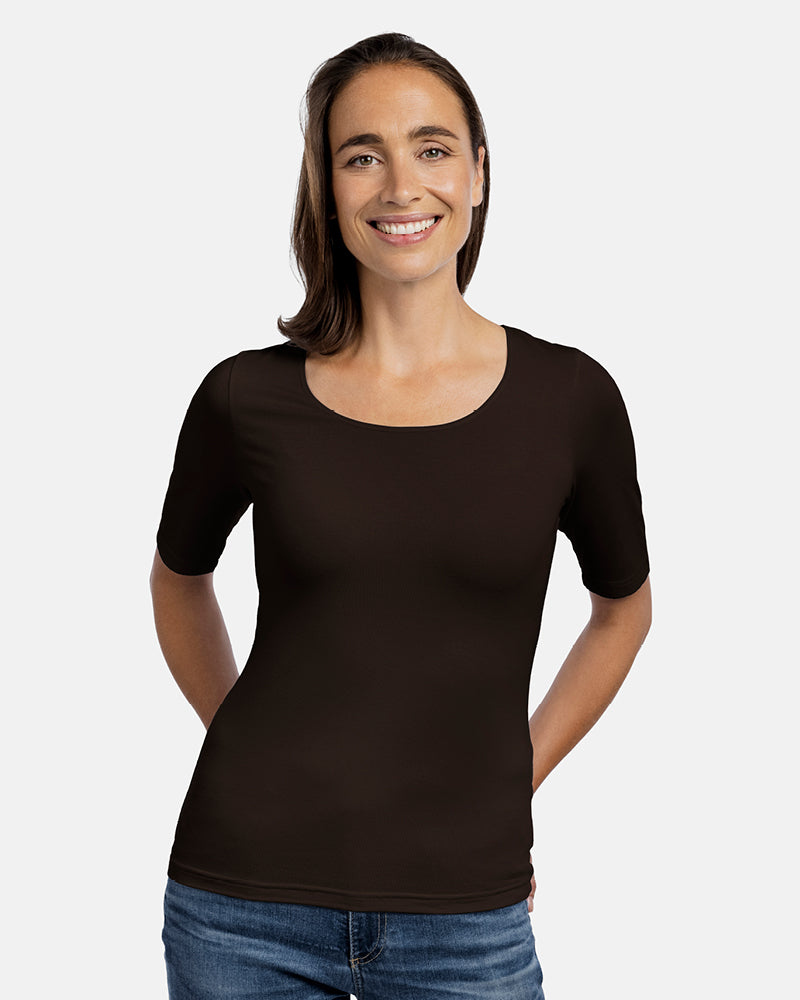 damenshirt beatriz mocca dunkelbraun