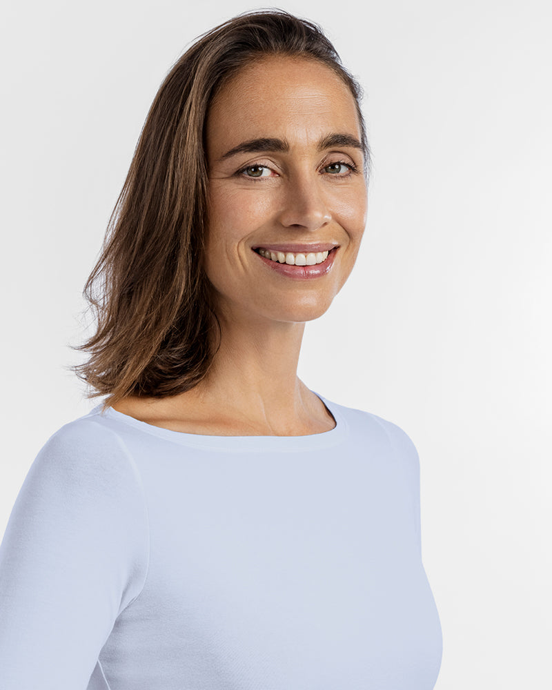 damenshirt valerie bootausschnitt darkbleu hellblau