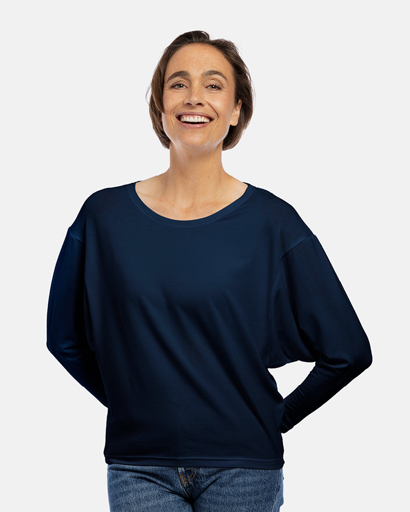 damen trapezshirt marine dunkelblau
