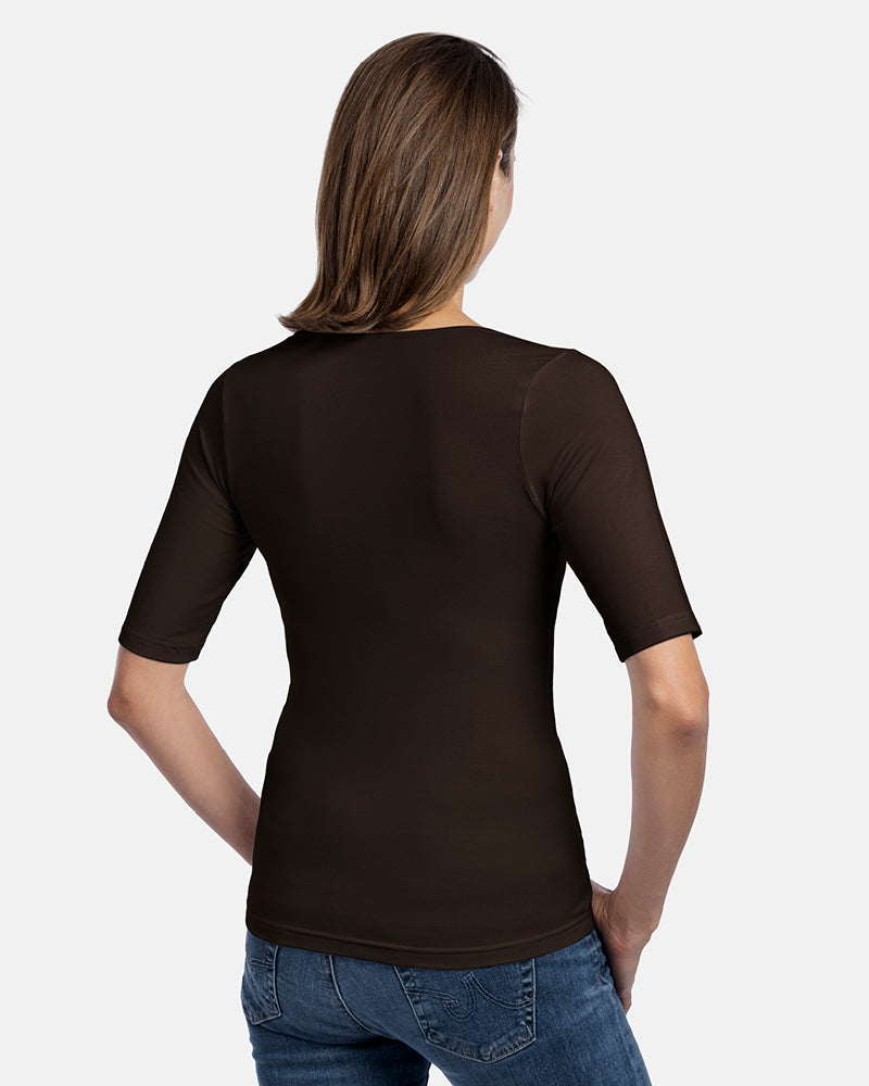 damenshirt beatriz mocca dunkelbraun rücken