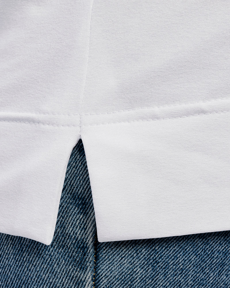 damenshirt antonia weiß detail bunddamen kurzarmshirt antonia vneck white