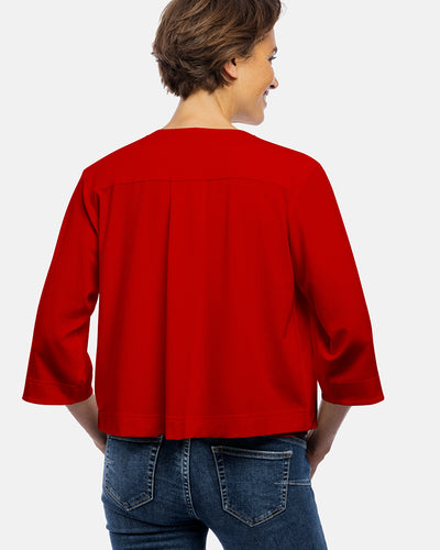Frau Rückenansicht, Damen-Kurzjacke Naomi, Farbe Red