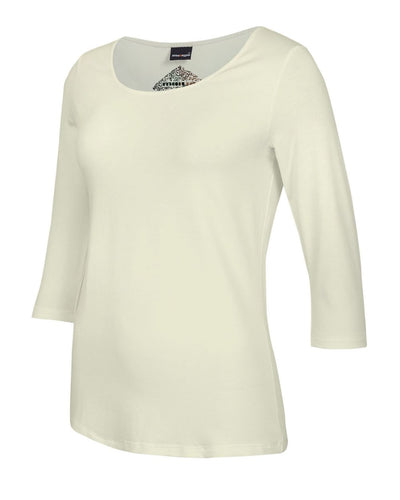 Damen-Shirt Angela, 3/4-Arm, Rundhalsausschnitt, Farbe Ecrue
