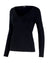 Damen-Langarm-Shirt LEA, V-Ausschnitt, Farbe Black
