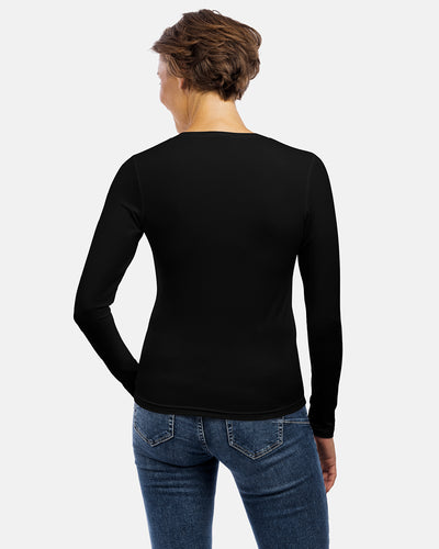 Frau Rückenansicht, Damen-Langarmshirt Alissa, Farbe Black