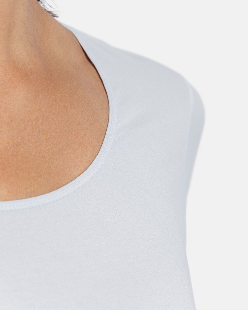 Detail 2-Nadelstich-Einfassung, Damen-Viskose-Shirt Beatriz, Farbe White