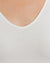 Detailansicht ausgerundeter, halbtiefer V-Halsausschnitt, Farbe White