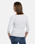 Rückenansicht, Damen-Shirt Valerie, Farbe weiss, Bootsausschnitt, 3/4-Arm